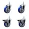 Service Caster 4 Inch Blue Polyurethane 12 MM Threaded Stem Caster Set 2 Brakes SCC SCC-TS20S414-PPUB-BLUE-M1215-2-PLB-2 - alternate 1